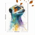 thumbnail image 3 of Colorful Meerkat Watercolor Canvas Print Pet Lover Home Gift, 3 of 8