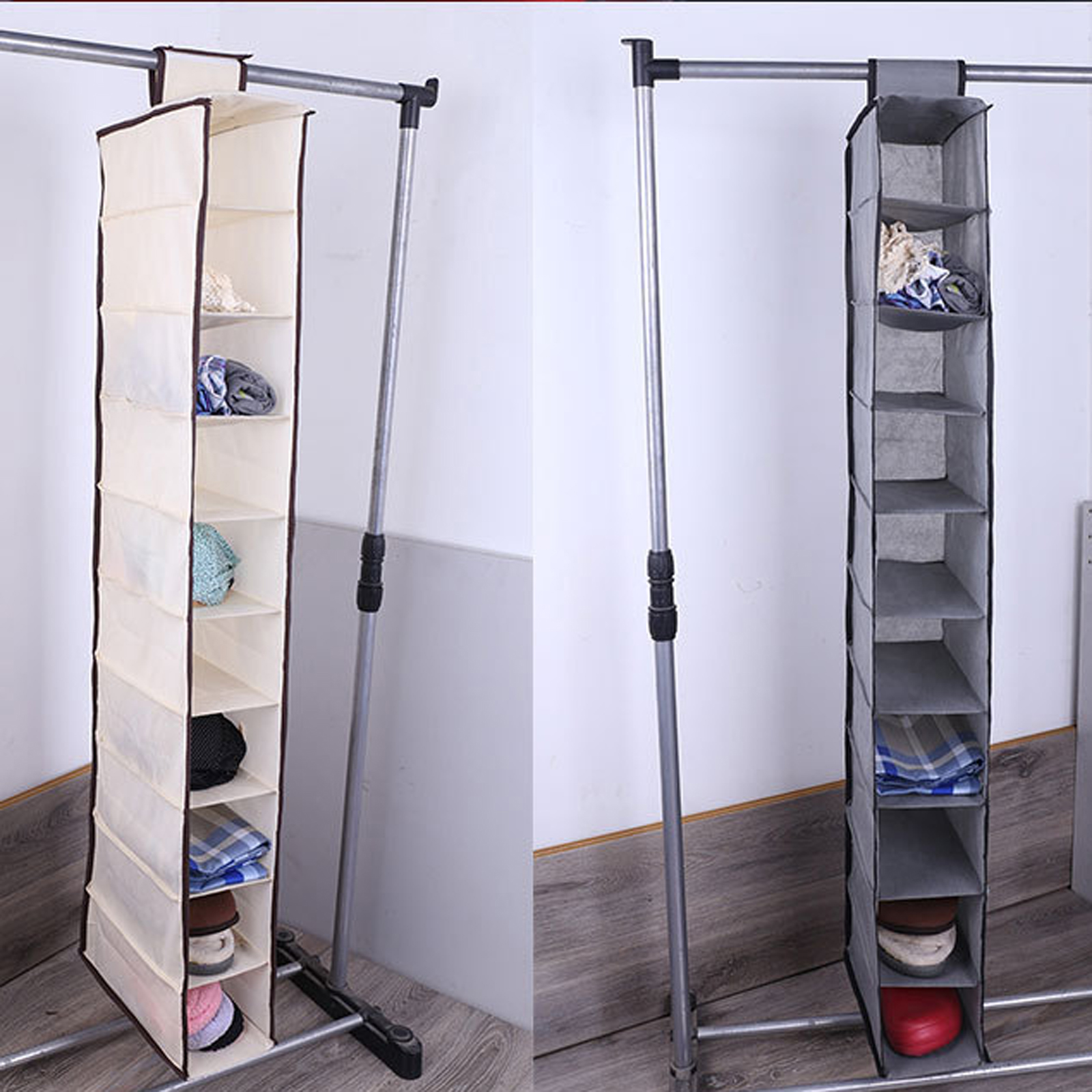Non-woven Folding Hanging Bag, 10-layer Large Capacity Storage