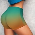 thumbnail image 4 of Fotbe Orange To Teal Gradient1 Shorts Sin Costuras – Shorts Deportivos de Cintura Alta para Mujer, Elásticos para Gimnasio, Yoga, Running o Ciclismo-XX-Large, 4 of 8