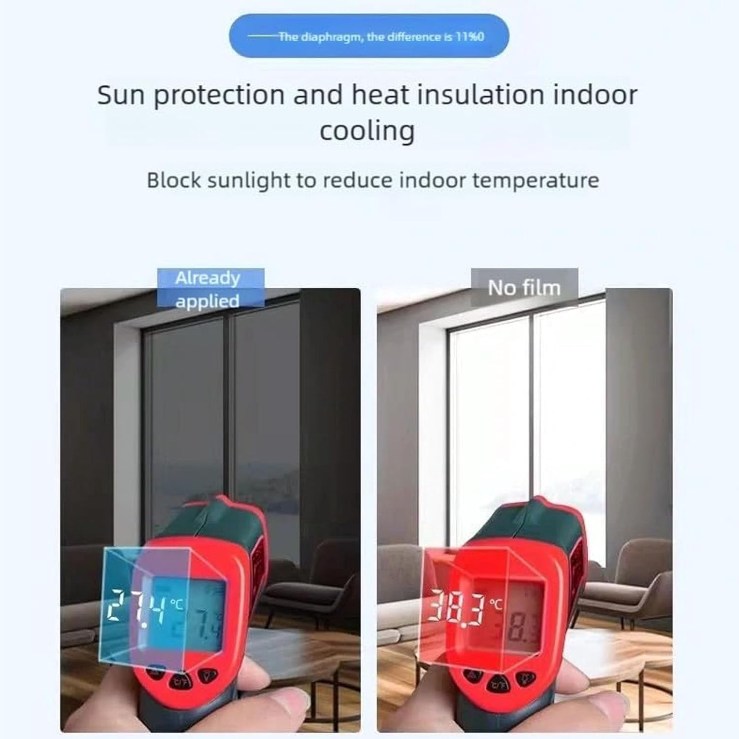 Privavue One Way Window Film, One Way Window Film Day and Night with Installation Tools, Privacy Silver Household Removable Window Tint for Home, No Trace, No Glue (XXL)