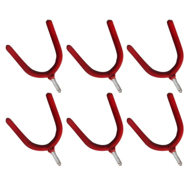 Juego De Ganchos Atornillables En Forma De Y De 6 Uds., Kit De Ganchos Domésticos Montados En La Pared Con Capacidad De Carga De 80 Libras Para Herramienta De Jardín De Bicicletas De Dormitorio Yuarrent TO005316-01
