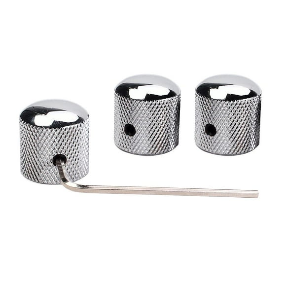 Botones de control de tono CUTICAT 3 piezas perilla de latón plateado
