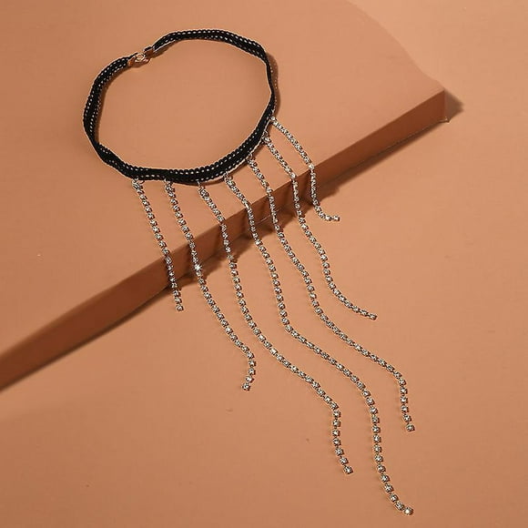 Crystal Rhinestone Leg Chain - Adjustable Gold Tassel Body Jewelry for Women and Girls