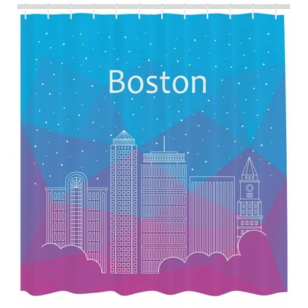 Boston Shower Curtain High Buildings Soaring Above The Clouds