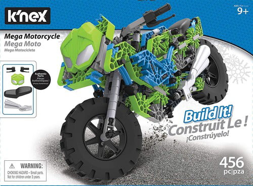 14.5 L X 6 H KNEX Mega Motorcycle Building Set 456 Parts Working Suspension Authentic Replica Model Ages 9+ Advanced Stem Building Toy for Boys & Girls 