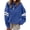 Blue, variant on CURBODO Women's Striped Varsity Sweatshirt Oversized Long Sleeve Crewneck Pullover Fall Casual Tops