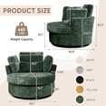 thumbnail image 7 of Dinosisco Oversized Swivel Barrel Chair, Chenille Comfy Accent Armchair for Living Room, Green, 7 of 7