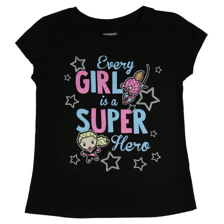 Marvel T Shirt Every Girl Is A Superhero Captain Marvel Spider Gwen Girl's Top