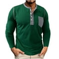 thumbnail image 2 of Jinhomg Men Fashion Polo Shirts Casual Button Classic Work Shirt Long Sleeve Golf Tennis Collared Shirt With Pocket Green,XL, 2 of 6