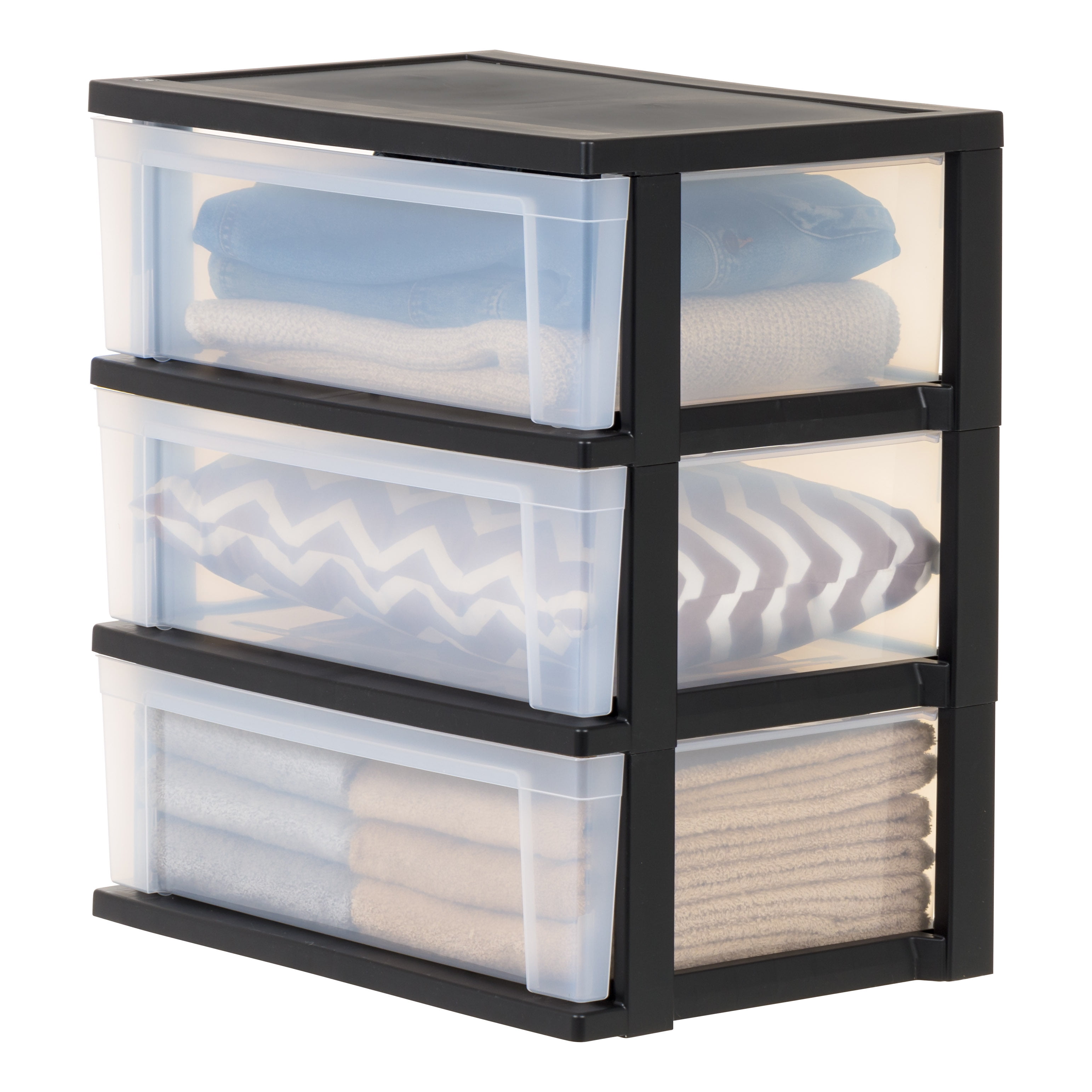 IRIS USA 3-Drawer Wide Plastic Storage Drawer, Black, Set of 2 Best ...