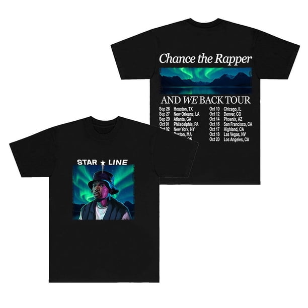 Chance The Rapper And We Back Tour Camisetas Mujeres Hombres HipHop Camiseta de manga corta con cuello redondo
