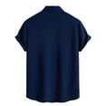 thumbnail image 4 of Dagugfen Mens Tops Ribbed Short Sleeve Button up Shirts Lapel Neck Loose Summer Casual Comfy Tee Tops, 4 of 8