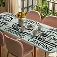 thumbnail image 3 of Camping Car Table Cloths for 8 Foot Rectangle Tables, Farmhouse Cabin Retro Green Wooden Grain Patio Waterproof Elastic Fitted Tablecloths, Washable Rectangular Table Cover for Camping, 3 of 8