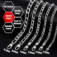 thumbnail image 4 of Figaro Chains for Men Women, Silver Tone Mens Chain Necklaces, Wide 3.5/5/6/7/8/9.5mm Stainless Steel Chain Necklace for Men Women, 4 of 8