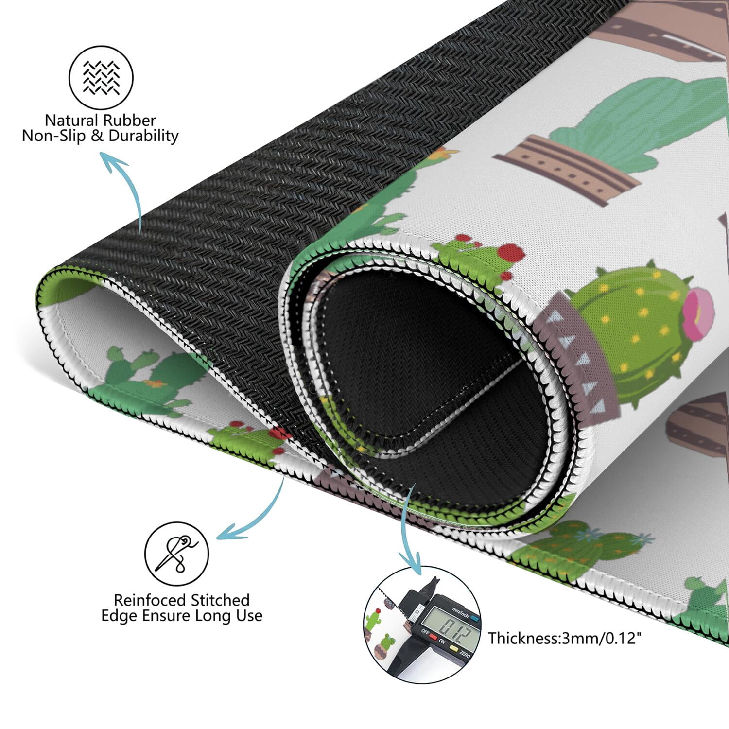 31.5 Inch Plants Inspired Game Surface Constructed from Durable Rubber Featuring Anti-Slip Grip Backing and Noise Dampening for Tiles Board Games