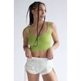 thumbnail image 4 of Ragstock Herbal Green Notched Ribbed Crop Tank, 4 of 4