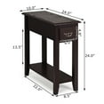thumbnail image 4 of Giantex Narrow End Table, Slim Side Table w/Drawer, ightstand Bedside Table for Small Spaces, (1, Espresso), 4 of 8