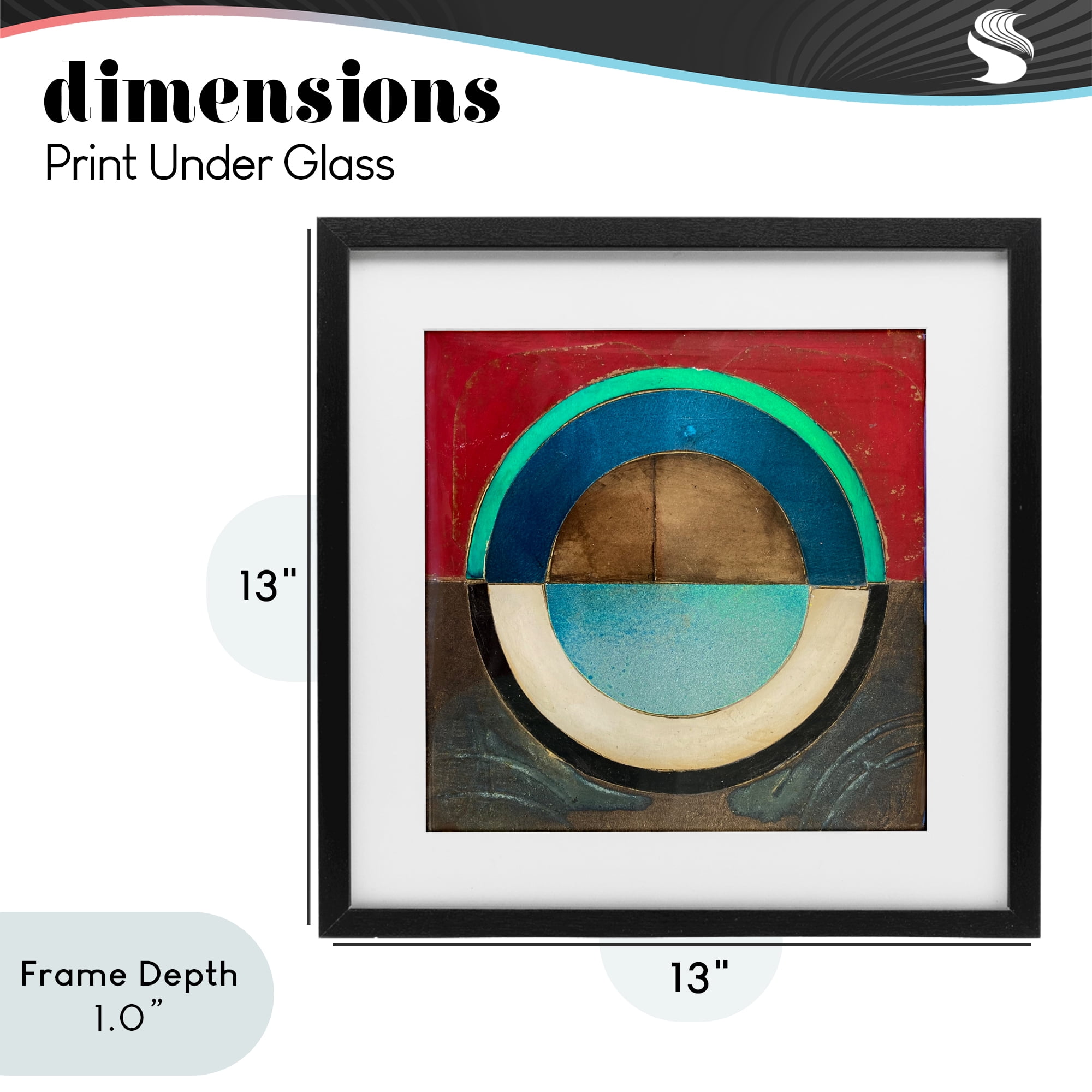 Stupell Industries Round Distressed Circle Black Framed Print Under Glass, design by Matthew Finger