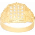 thumbnail image 5 of Floreo 10k Yellow Gold 14mm Square CZ Filigree Openwork Ring, Sizes 5 - 13, 5 of 6