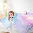 thumbnail image 4 of jejeloiu Cartoon Stars Print Queen Comforter Set,Rainbow Galaxy Starry Sky Bedding Comforter Set For Girls Teens Reversible 3-Piece, 4 of 8