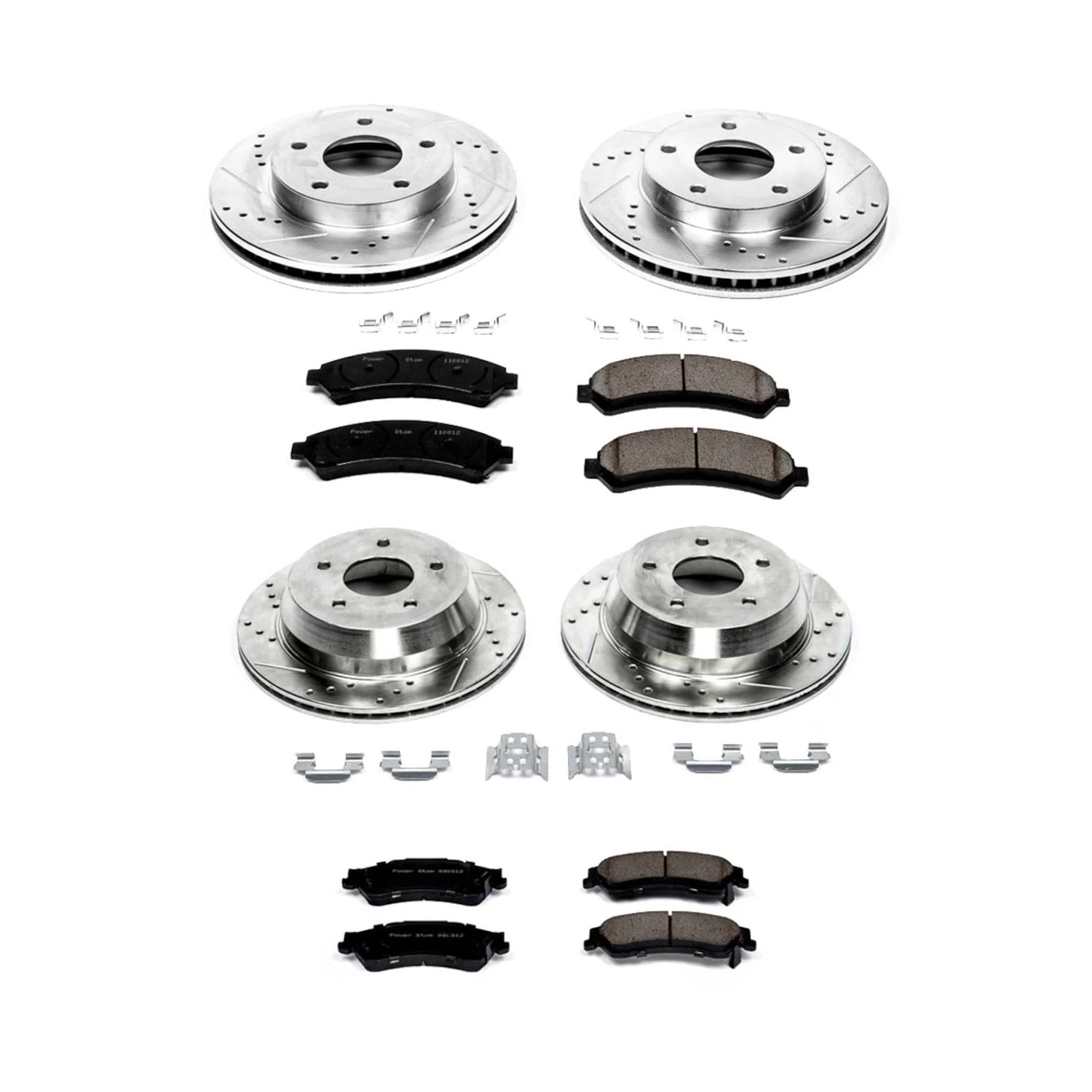 PowerStop Front and Rear Z23 Evolution Sport Carbon-Fiber Ceramic Brake Pad and Drilled & Slotted Rotor Kit Fits: CHEVROLET GMC Select Models K2006