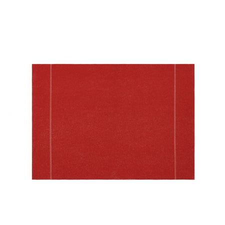 Placemats Dining Room DAY DRAP Red Collection, Red Placemats for Dinner Table, Stain-Resistant, Non-Slip Dining Room Place Mats, 8 pieces ()