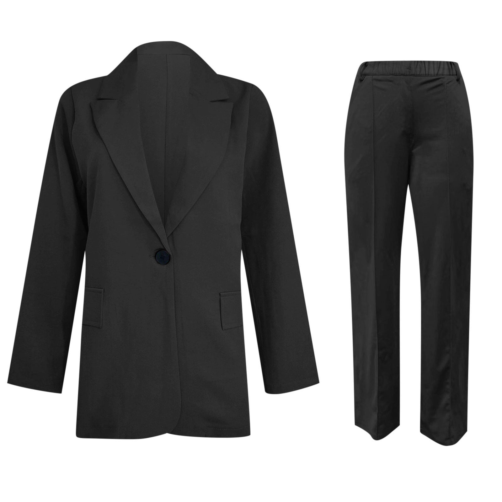 2026 Dressy Blazer Sets Women 2 Piece Business Outfits Plus Size Open Front Long Sleeve Blazers Matching Clothes