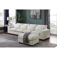 thumbnail image 6 of 123.24'' Fabric Square Arm Modular Reversible Sectional Sofa & Ottoman-Beige, 6 of 9