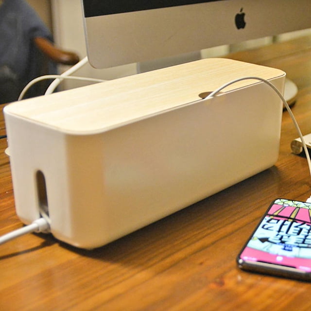 Caja de almacenamiento de cables Ndcxsfigh Organizador de enchufes antipolvo Blanco