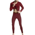 thumbnail image 2 of DUMUIELD Mens Thermal Underwear Set Fleece Lined Long Johns Warm Top and Bottom Pajama Set Base Layer for Cold Weather Wine,XL, 2 of 5