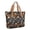 Halloween Checkered Pumpkin Black Cat, variant on Checkered Pumpkin Halloween Pattern Large Tote Bag for Women, Polyester Roomy Shoulder Bag with Pockets and Zipper, Foldable Gifts Ideas for Women Men
