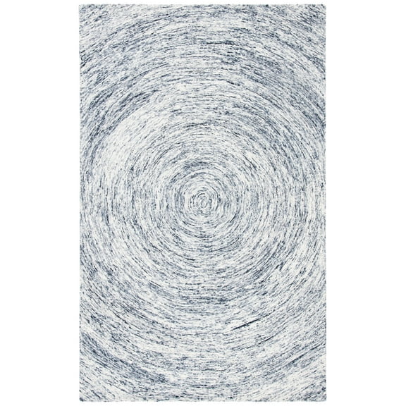 SAFAVIEH Ikat Laura Geometric Wool Area Rug, Silver/Grey, 4' x 6'