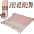 thumbnail image 2 of Nova Luxury Linen Quick Dry Turkish Beach Towels 100% Organic Cotton,37 x 71 Inches, Powder, 2 of 7