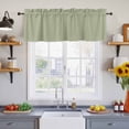 thumbnail image 2 of 2 Pack Sage Green Valance for Window Solid Color Kitchen Valance Rod Pocket Short Curtain Topper Decorative Window Treatment for Living Room Bedroom 54"x18", 2 of 8