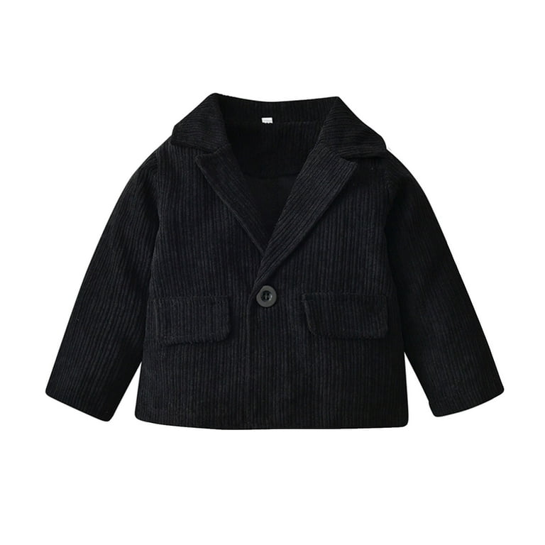 Baby Boy Corduroy Blazer Elegant Clearance Sale Toddler Baby Boys Girl Autumn And Winter Corduroy Blazer Casual Button Cardigan Jacket Coat Black 2 3