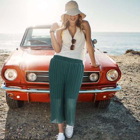 ROSENICE Women's Wide Leg Pants in Chiffon 1Set