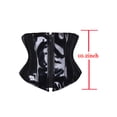 thumbnail image 4 of Tinglu Women's PVC Underbust Corset Lace Up Boned Gothic Waist Cincher Bustier Black, 4 of 5