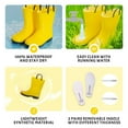 thumbnail image 4 of EUXTERPA Toddler Kids Waterproof Rain Boots Boys Girls Yellow Boots with Handles Little Kid Size 12, 4 of 6