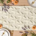 thumbnail image 4 of 13x60" Beige Soft Plush Faux Fur Jacquard Big Stars Memorial Day Table Runner, 4th of July Holiday Kitchen Dining Table Decoration for Home Party Decors by JEWLALO, 4 of 13