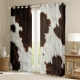 thumbnail image 2 of Manfei Brown Cow Hide Blackout Curtains,Farm Cowhide Curtains Pack of 2 (38x45 Each),Rustic Farmhouse Cabin Window Curtains For Men Women,Ultra Soft Home Decor, 2 of 6