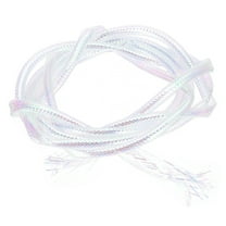 Uxcell 3.3Ft/1M x 4mm Fly Tying Material Round Pearlescent Braid Tube, White