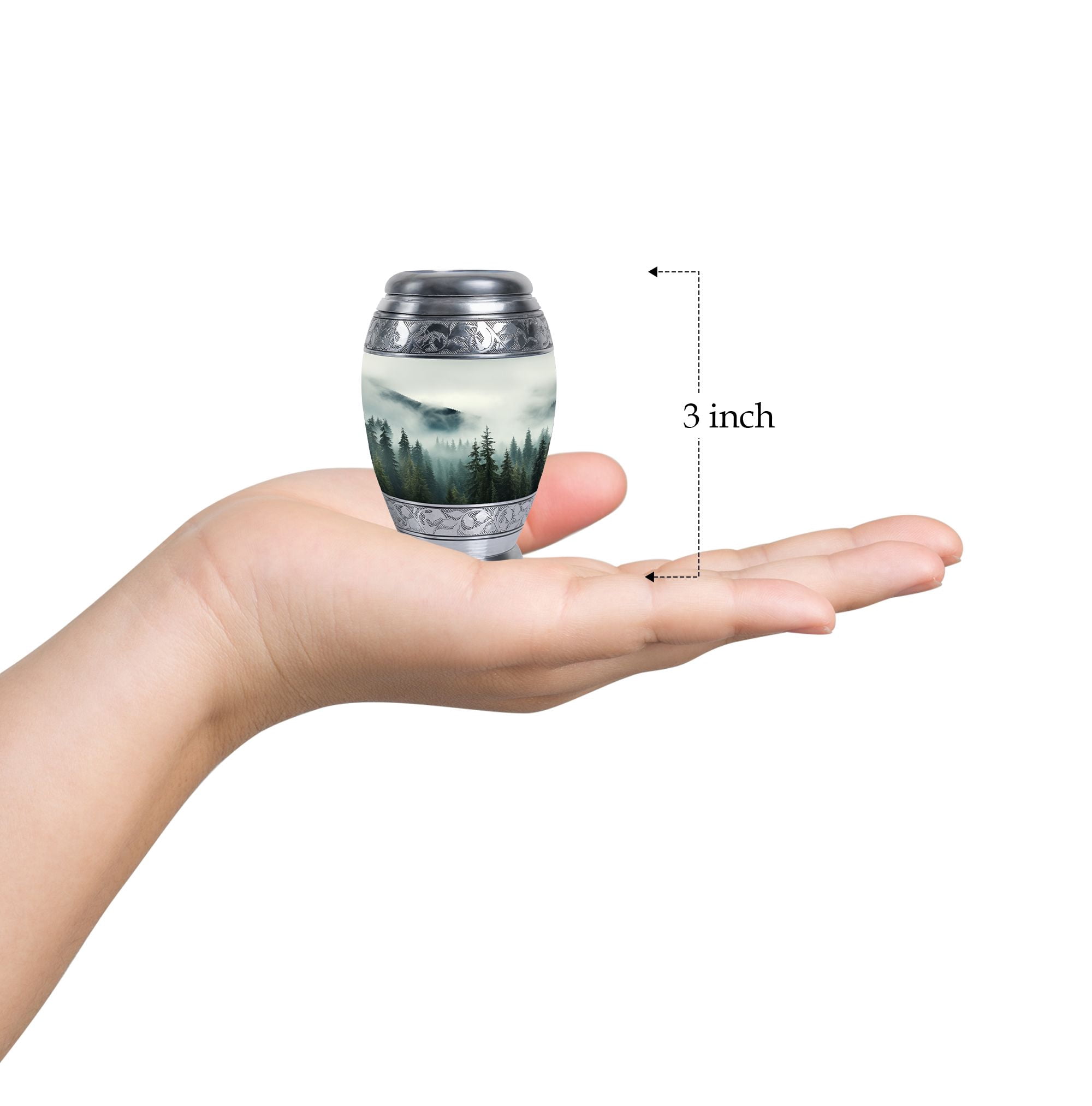 Misty Mountain Forest Urns For Burial, Small Urn For Ashes - Adult Urns For Human Ashes - Cremation Urns For Adult Ashes Women - Decorative Urns - Funeral Urns For Human Ashes Adult (3inch)
