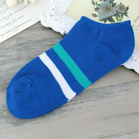 

1Pair Unisex Comfortable Stripe Cotton Sock Slippers Short Ankle Socks