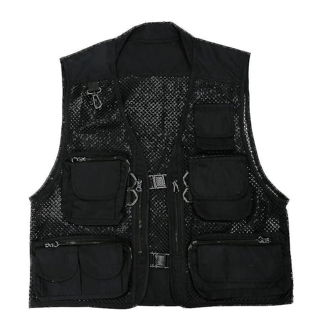 Men Mesh Photography Vest Multi-pocket Portable Breathable Safety Waistcoat
