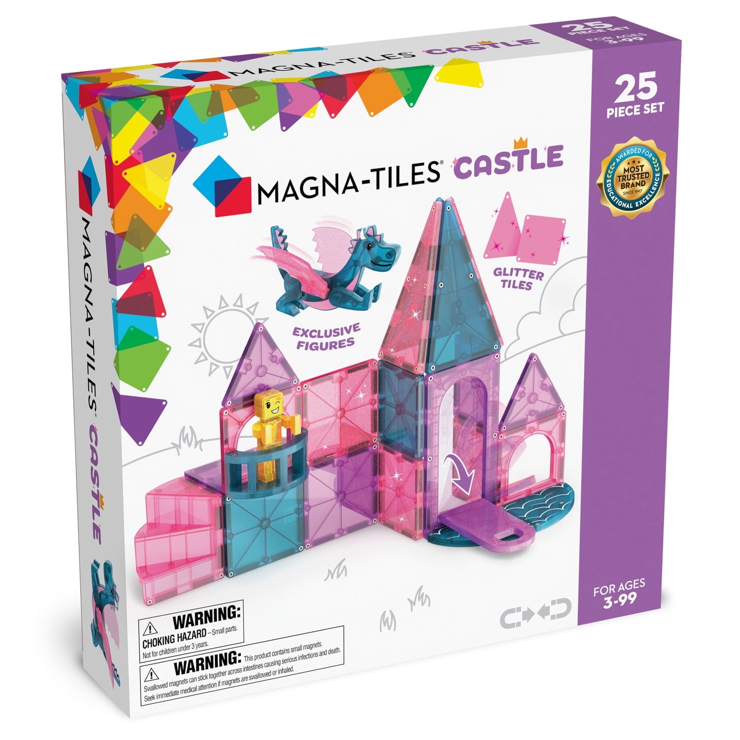 Jeu De Construction Magnétique Pour Enfant 43 Pièces - Tuiles Magnétiques Miniatures - Boîte Métallique Portable - Cadeau 3-6 Ans - Compatible Avec Grandes Tuiles