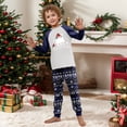 thumbnail image 7 of Yuaguia Christmas Family Matching Pajamas Set, Blue and White Snowflake Hat Tree Print Long Sleeve Top and Blue Patterned Pants, Festive Holiday Sleepwear, Kids 6 Years, 7 of 7