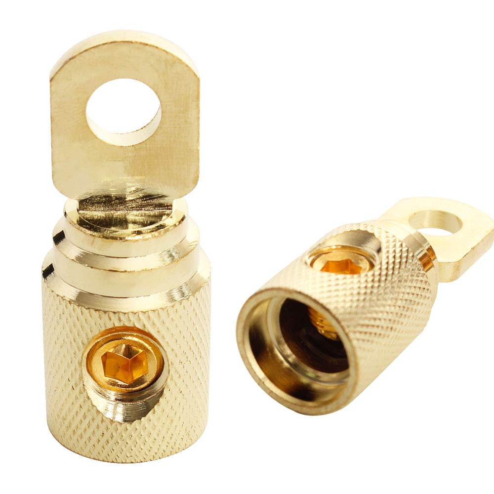 Car Audio y Terminal Connector Pure Brass GoldPlated 0 Gauge Car Audio