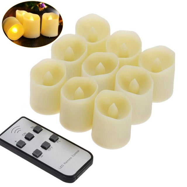 Mistaha LEDs Electronic Candle Light Kit Set Flameless Design Tea Lamp 9 PCS with Remote