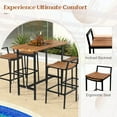thumbnail image 4 of Spaco 5 Piece Acacia Wood Bar Table Set Bar Height Table and Chairs with Metal Frame and Footrest, Furniture Conversation Sets, Coffee Table for Garden, Poolside, Backyard, 4 of 7