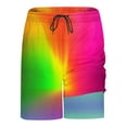 thumbnail image 4 of Mens Swim Trunks with Compression Liner Fashion Print Shorts Elastic Waist Drawstring Beach Shorts, 4 of 7